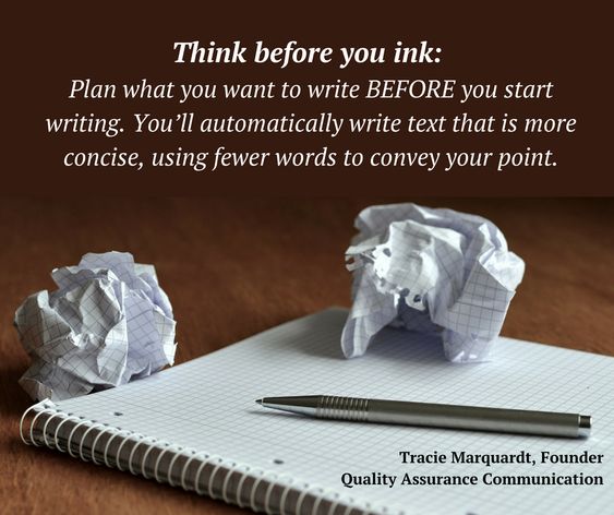 Plan what you want to write before you start writing